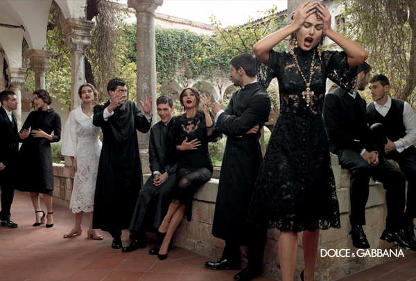 dolce-and-gabbana-fall-winter-2014-women-campaign-photos-kate-king-black-brocade